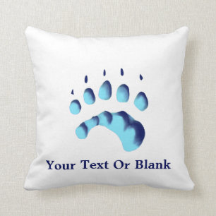 Polar Bear Paw Print Throw Pillow