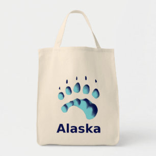 Polar Bear Paw Print Tote Bag