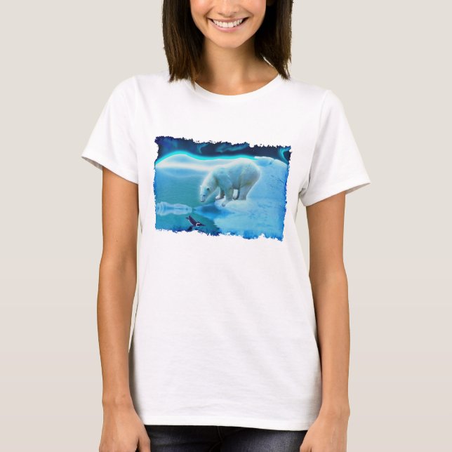 Polar Bear & Penguin Wildlife-supporter Art Shirt (Front)