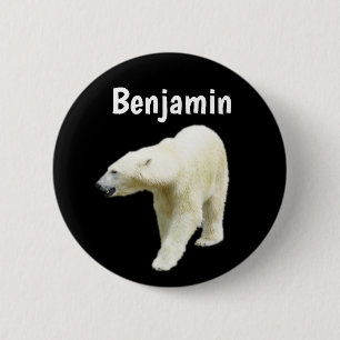 Polar Bear Personalized Name 2 Inch Round Button
