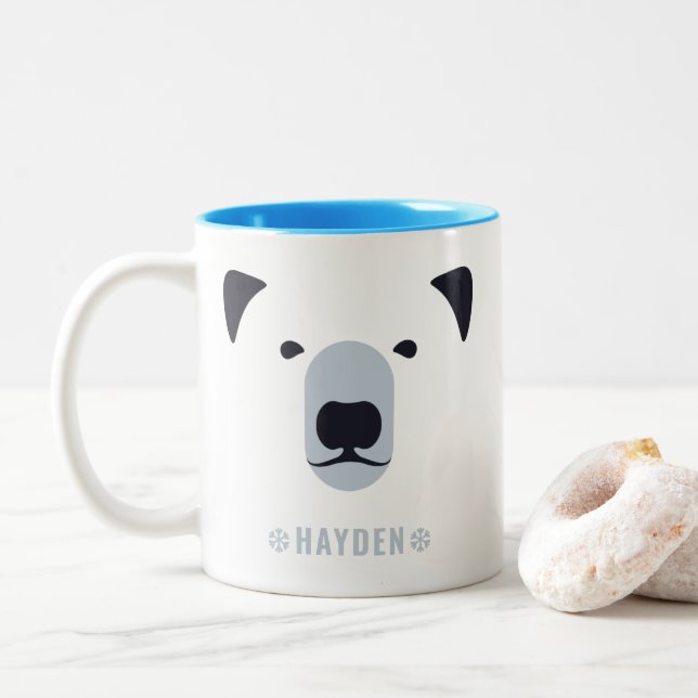 Polar Bear | Personalized Name Coffee Mug (With Donut)