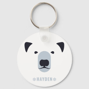 Polar Bear   Personalized Name Keychain