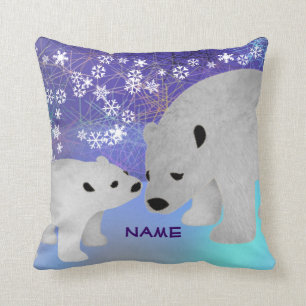 Polar Bear Personalized Throw Pillow