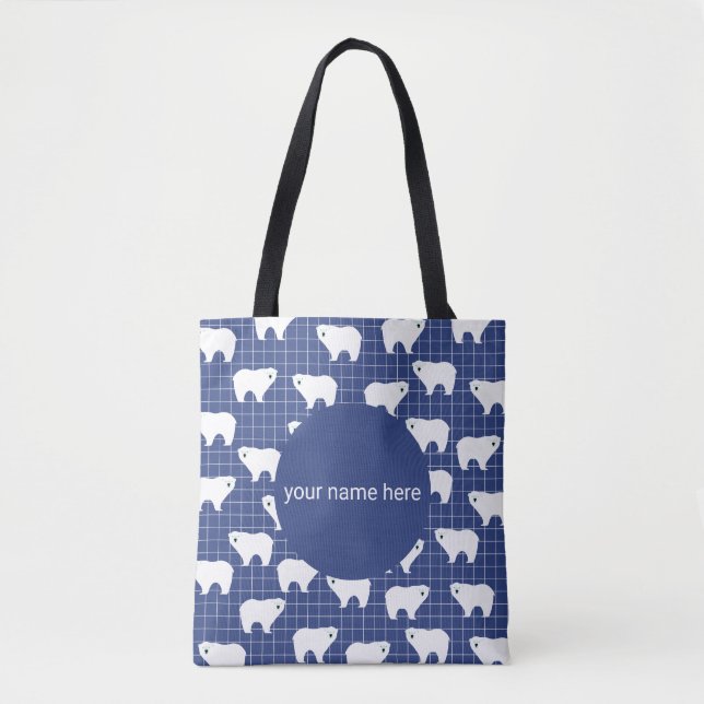 Polar Bear Personalized Tote Bag (Front)