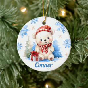 Polar Bear Personalized Tree Ornament