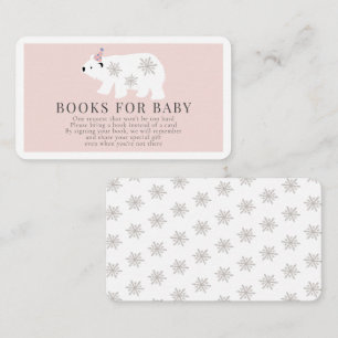 Polar Bear Pink Girl Books for Baby Enclosure Card