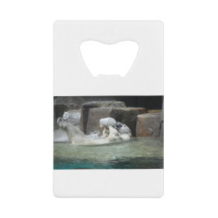 Polar Bear Playing with a Jug Credit Card Bottle Opener