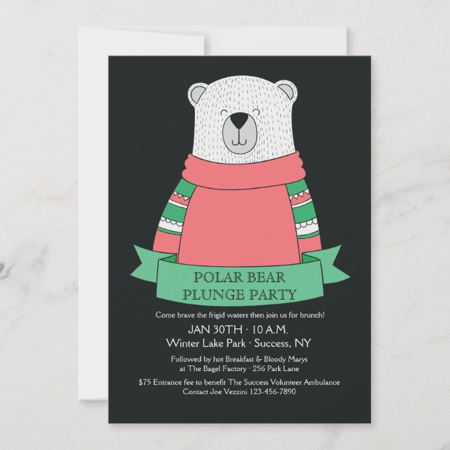 Polar Bear Plunge Party Invitation (Front)