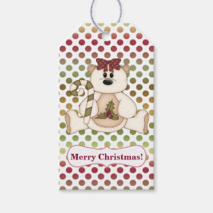 Polar Bear Polkadot Reversible Christmas Gift Tags