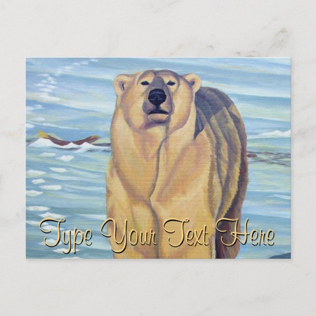 Polar Bear Postcard Polar Bear Art Postcards (Front)