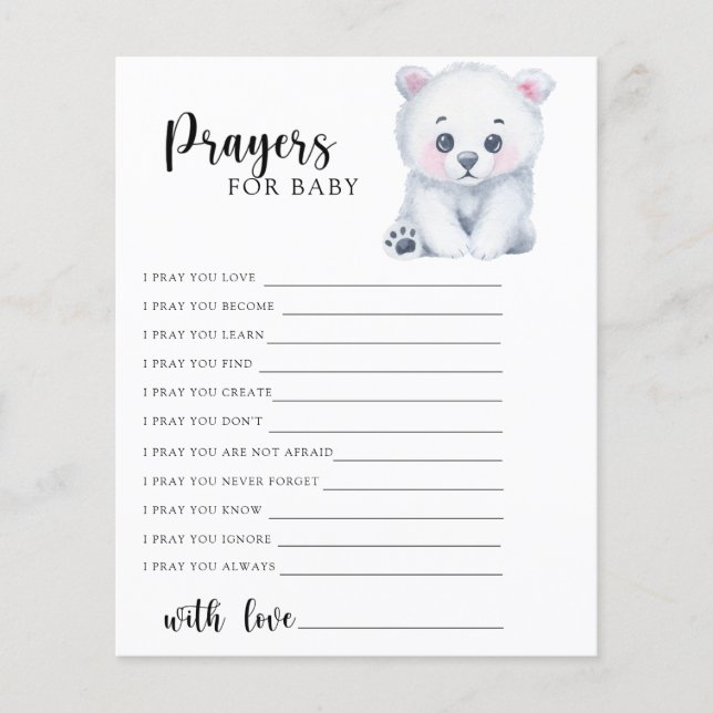 Polar bear - Prayers for baby (Front)
