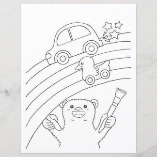 Polar Bear Rainbow Kids Colouring Page Paper Sheet
