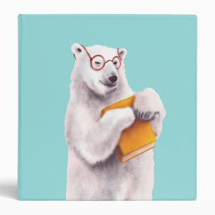 Polar Bear Reading Art – Book Lover Binder