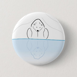 Polar bear Reflection on global warming 2 Inch Round Button