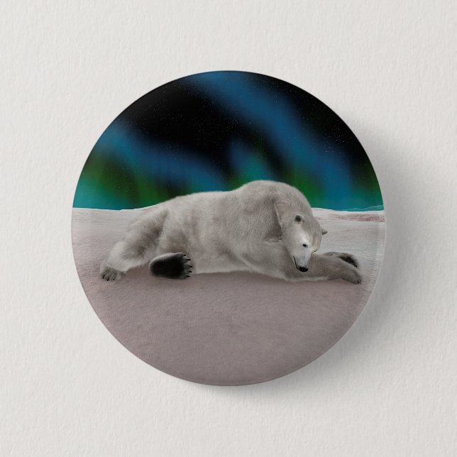 Polar Bear Resting 2 Inch Round Button (Front)