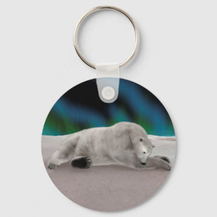 Polar Bear Resting Keychain