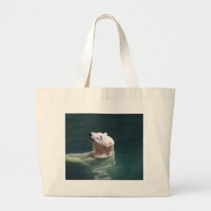 Polar bear resting large tote bag
