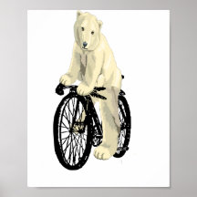 Polar Bear Riding a Bike , Funny Bear