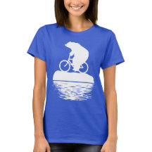 Polar Bear Riding Bike on Iceberg Women's T-shirt