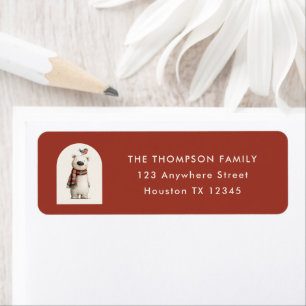 Polar Bear Robin Christmas Return Address