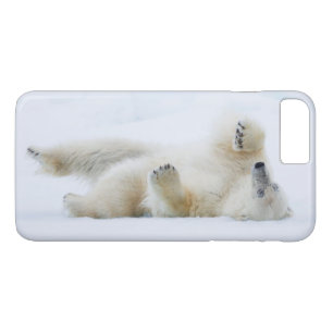 Polar bear rolling in snow, Norway iPhone 8 Plus/7 Plus Case