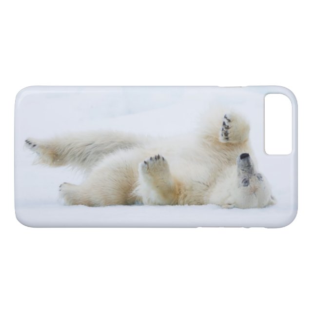 Polar bear rolling in snow, Norway Case-Mate iPhone Case (Back (Horizontal))