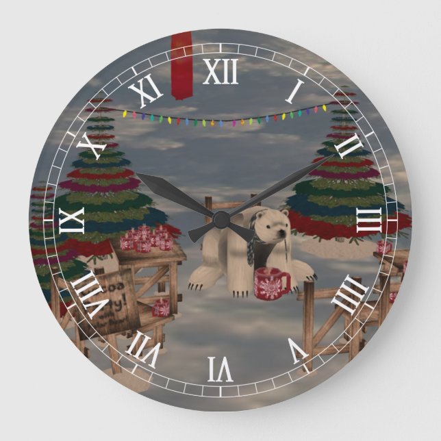 Polar Bear Roman Numeral Clock (Front)