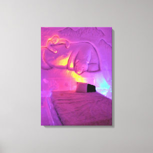 Polar Bear Room at Hotel de Glace, Quebec, Canada Canvas Print