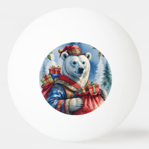 Polar Bear Santa Christmas Design Ping Pong Ball