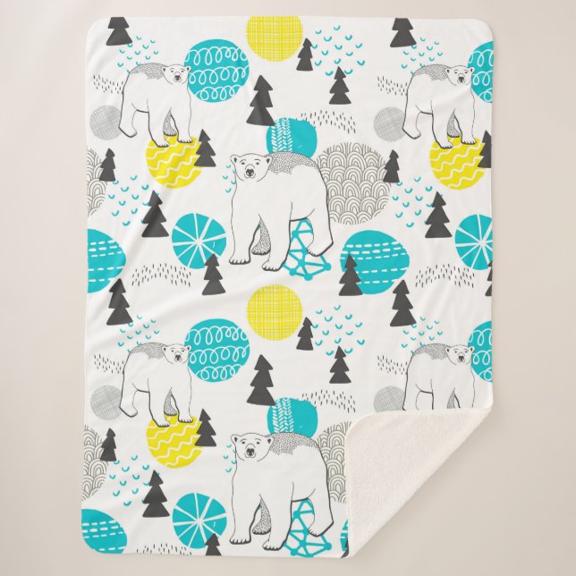Polar bear sherpa blanket (Front)