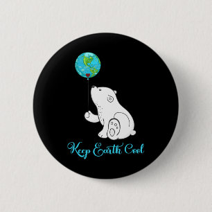 Polar Bear Shirt Earth Day Gift Everyday Hour 2 Inch Round Button