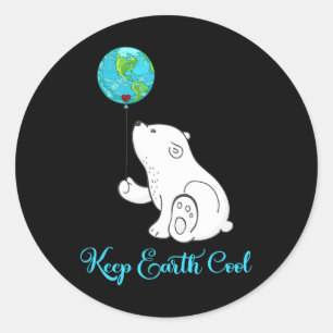 Polar Bear Shirt Earth Day Gift Everyday Hour  Classic Round Sticker