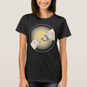 Polar Bear Shirt Women's Bear Kiss Art T-shirt