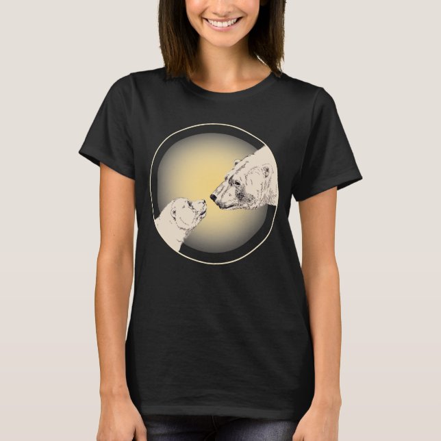 Polar Bear Shirt Women's Bear Kiss Art T-shirt (Front)
