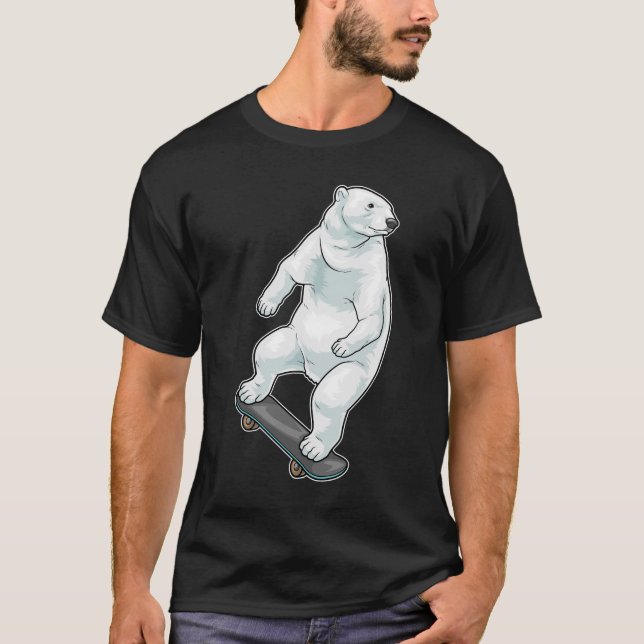 Polar bear Skater Skateboard T-Shirt (Front)