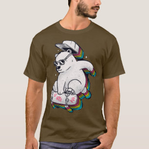 polar bear skating rainbow T-Shirt