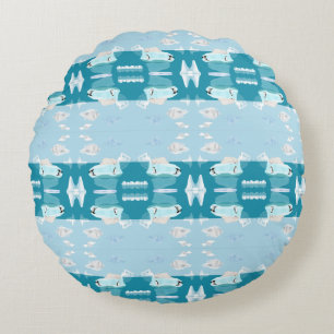 Polar Bear Sleeping on an iceberg on a burp cloth Round Pillow
