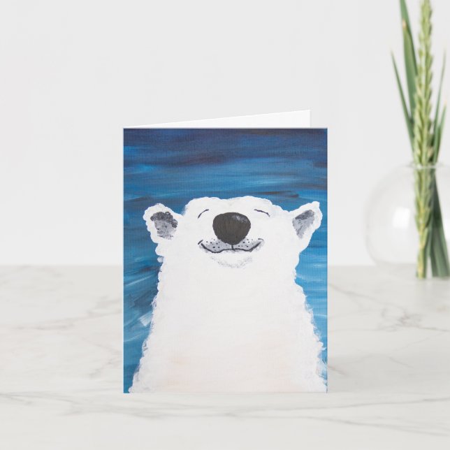 Polar Bear Smile Holiday Card (Front)