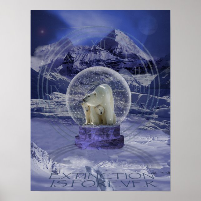 Polar Bear Snow Globe copy Poster (Front)