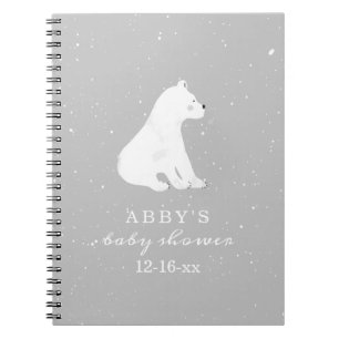 Polar Bear Snow Neutral Baby Shower Guest Book