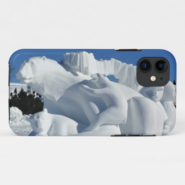 Polar Bear Snow Sculpture, Quebec, Canada Case-Mate iPhone Case (Back (Horizontal))