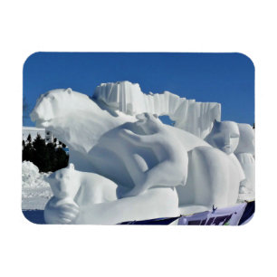 Polar Bear Snow Sculpture, Quebec, Canada Magnet
