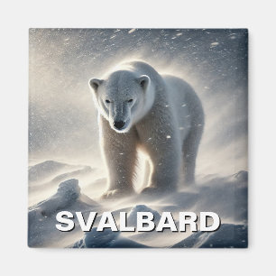 Polar Bear Snow Svalbard Norway Magnet