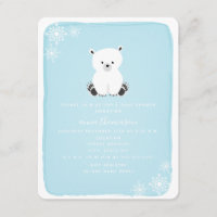 Polar Bear Snowflake Boy Baby Shower - Blue