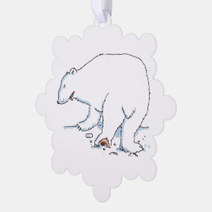Polar Bear snowflake paper ornament Card