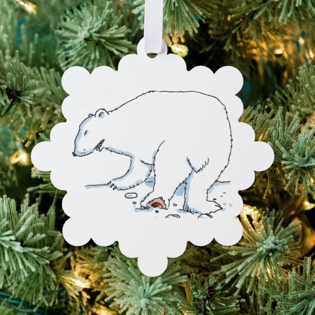 Polar Bear snowflake paper ornament Card (Insitu (Tree))