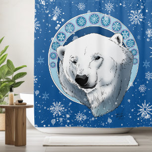 Polar Bear Snowflakes Art Nouveau