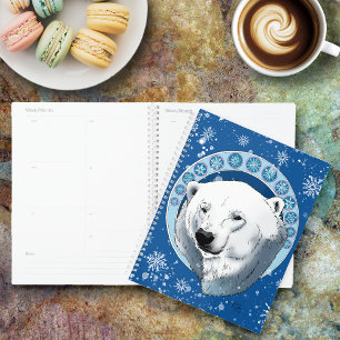 Polar Bear Snowflakes Art Nouveau Planner