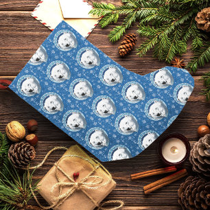 Polar Bear Snowflakes Art Nouveau Small Christmas Stocking