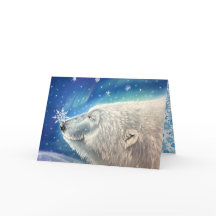 Polar Bear Snowflakes Greeting Card
